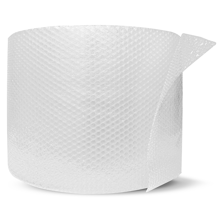 a roll of bubble wrap, which is a type of plastic sheeting with